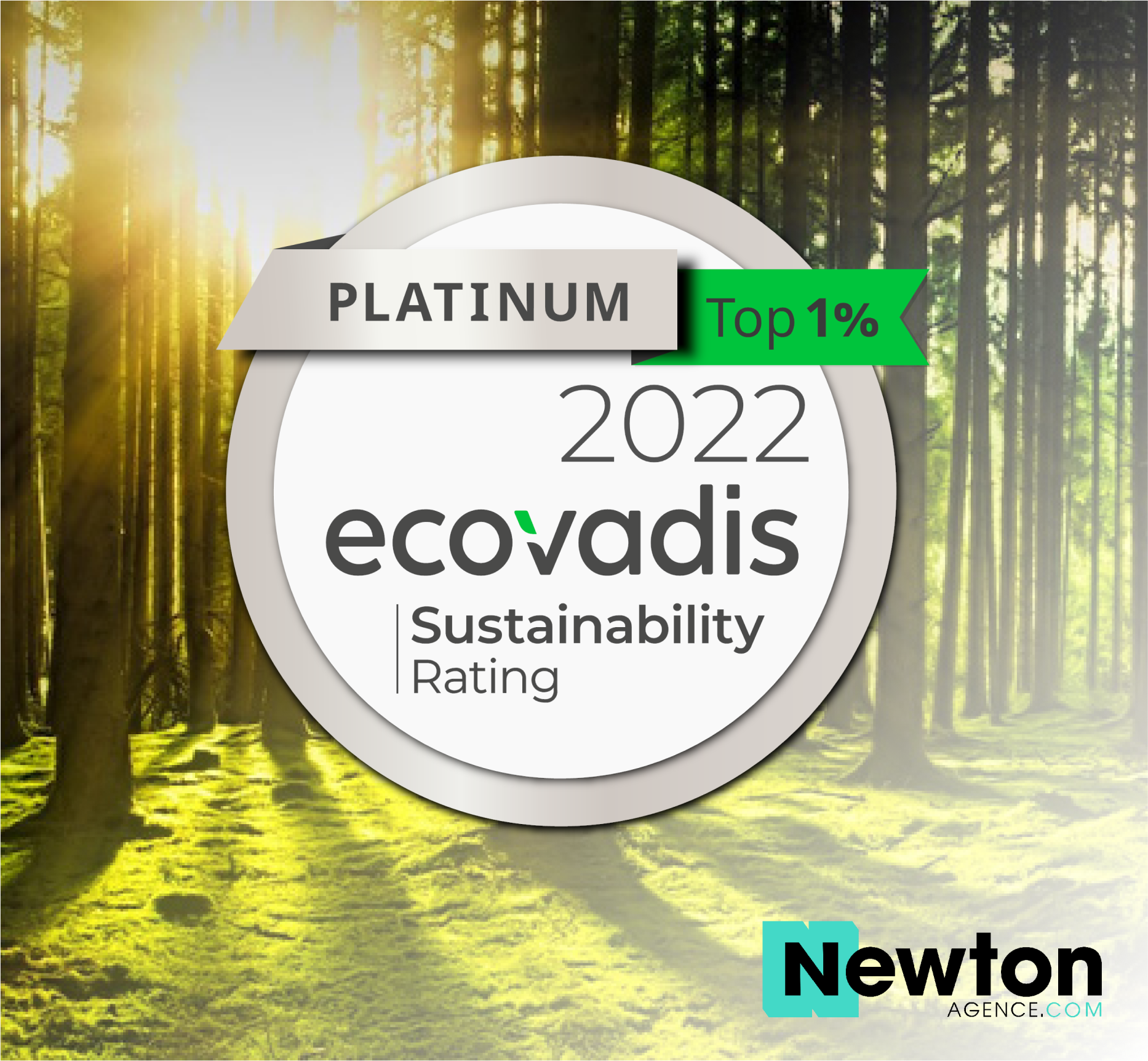Newton Agence obtient la médaille platine Ecovadis 2022